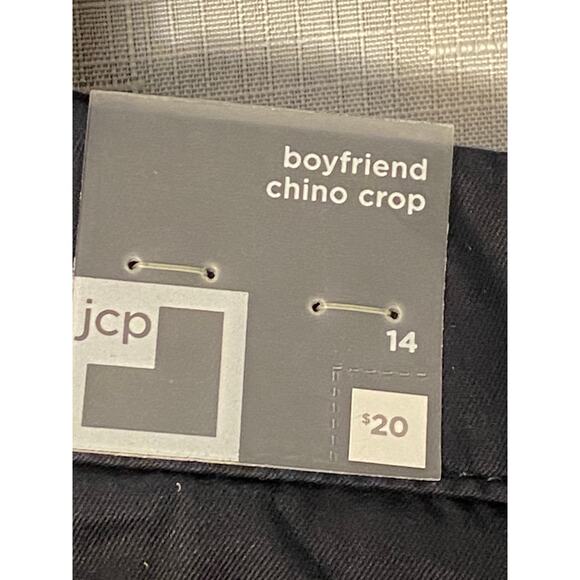 NWT JCPenney Boyfriend Chino Crop Black Pants Womens Size 14 - Picture 10 of 12